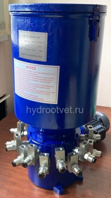 14DDRB-N5.8/30 - Станция смазки электрическая для многоточечных систем, рабочее давление до 315 бар, подача 5,8 мл/мин, мощность двигателя 0,18 кВт, объем бака 30 литров, число выходов: 14